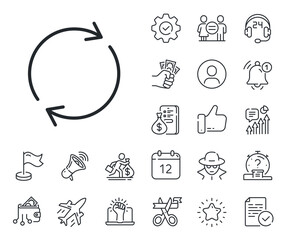 Aufkleber - rotation arrow sign. salaryman, gender equality and alert bell outline icons. refresh line icon. res