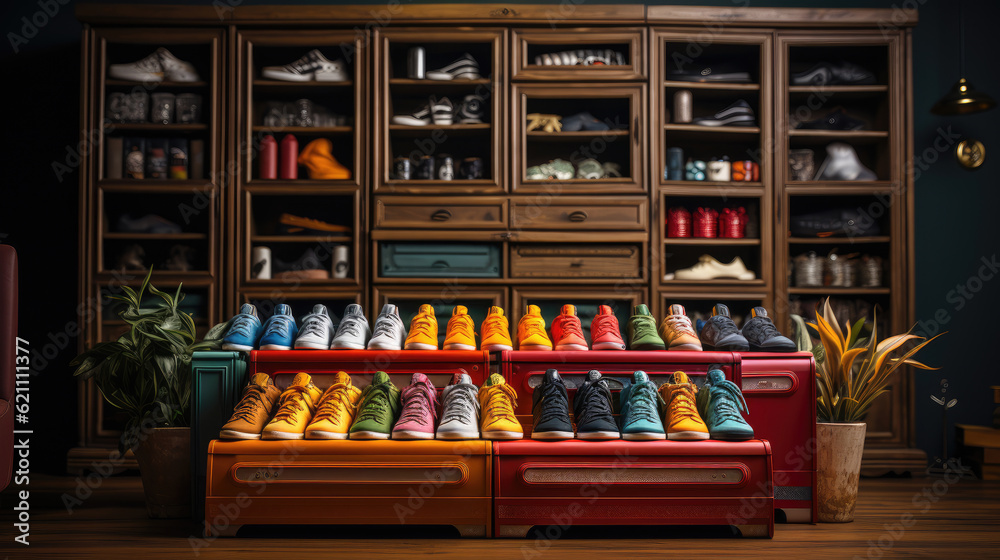 Interior of modern sneaker shop, design and architecture inspiration ...