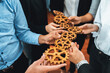 © Summit Art Creations - Group of multiracial business people joining gear wheels together as effective unity and productive teamwork concept. Efficient system business team process for solution solving. Meticulous