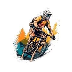  Mountin biking graphic design vector art generate ai
