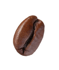 Sticker - One aromatic roasted coffee bean isolated on white