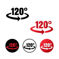 120 Degree Rotate Icon Illustration