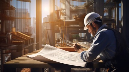 Construction Worker Planning Contractor Developer Concept, generative ai