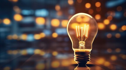 Poster - light bulbs concept creative idea with innovative technology and creativity, Concept of idea and innovation with generative ai