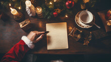 Top View Of The Table, Writing A Letter To Santa Claus