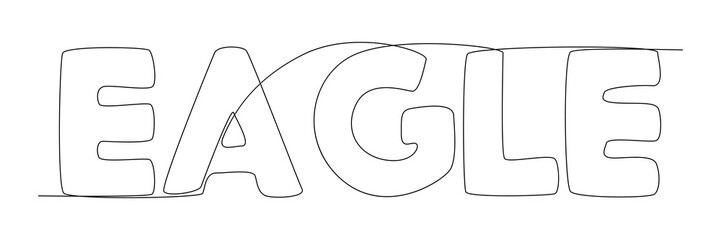 Fototapete - One continuous line of Eagle word. Thin Line Illustration vector concept. Contour Drawing Creative ideas.