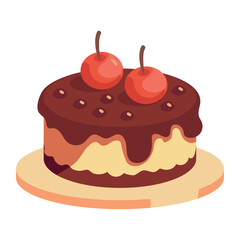 Sticker - chocolate cake with strawberry cream, a sweet delight