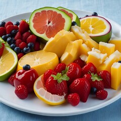 Canvas Print - fruit salad on plate