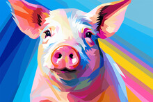 Generative AI.
Wpap Style Abstract Background, Pig