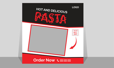 Wall Mural - This is a pasta food menu banner social media post. Fully editable social media templates for promotions on the Food menu. Set of social media story and post frames.