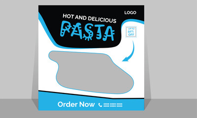 Wall Mural - This is a pasta food menu banner social media post. Fully editable social media templates for promotions on the Food menu. Set of social media story and post frames.