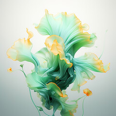 Wall Mural - fluid abstract expressionism, blooming flowers