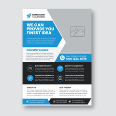 Wall Mural - Corporate business flyer design and digital marketing agency brochure cover template 