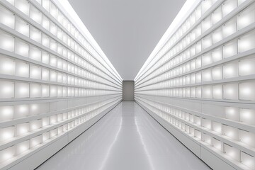 Canvas Print - bright and spacious white room filled with light. Generative AI