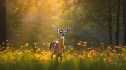 Poster - deer in the forest