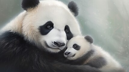 Wall Mural - giant panda bear