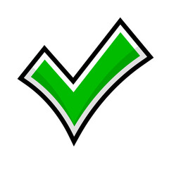Poster - Flat design emphasis check mark icon. Selection and decision. Vector.
