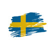 Sweden flag - nation vector country flag trextured in grunge scratchy brush stroke.