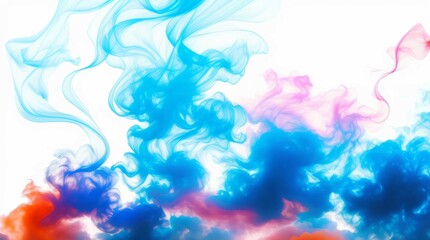 Wall Mural - colorful smoke on white background