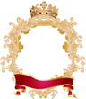 Königlicher Rahmen im Wappen Stil mit Krone
 