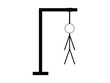 Hangman icon line art vector icon for apps and websites