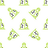 Fototapeta Psy - Line Homeless icon isolated seamless pattern on white background. Homelessness problem. Vector
