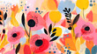 Vivid Floral Symphony. Seamless Wallpaper Pattern with Vibrant Flowers in Spring and Summer illustrations
