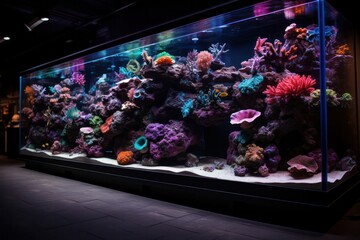 Wall Mural - an 8k panoramic view of a majestic coral reef, alive with a kaleidoscope of colorful fish, showcasin
