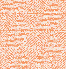 Wall Mural - abstract mosaic apricot crush hand drawn geometric line, stripe triangles seamless pattern design fo