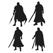 Knight Male Warrior Silhouette. Good Use For Symbol, Logo, Web