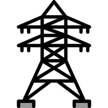 Electric Pylon Filled Outline Icon