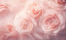 Delicate Luxury Soft Pink Roses Background. Soft Dreamy Macro Floral Textured Background