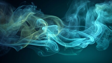 Poster - abstract line of aqua smoke background, AI-Generated
