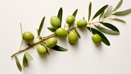 Wall Mural - green olives with leaves