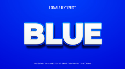 Sticker - Blue 3d editable text effect