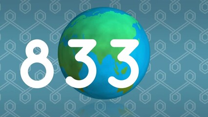 Sticker - Animation of numbers processing over globe and pattern