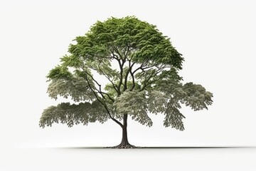 Sticker - green leafy tree on a white background. Generative AI