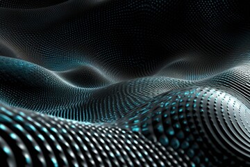 Fototapete - a picture created by a computer consisting of wavy lines and dots.