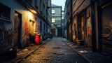 Fototapeta Uliczki - Exploring Quirky Lanes and Secret Corners of the City. Generative Ai