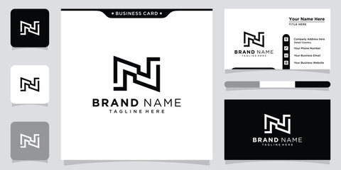 Initial Letter N Logo Design vector Template. Creative N Logo Design with business card design template