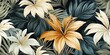 © Graphic Warrior - AI Generated. AI Generative. Boho ash art plant botanical flower exotic tropical pattern decoration texture background. Graphic Art