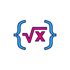 Poster - Filled outline Square root of x glyph icon isolated on white background. Mathematical expression. Vector