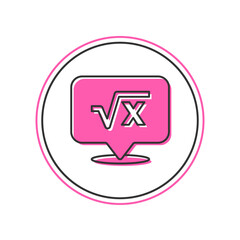 Poster - Filled outline Square root of x glyph icon isolated on white background. Mathematical expression. Vector