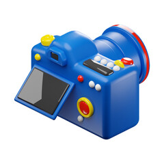 modern digital camera with 3d render icon illustration