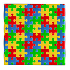 Fototapete - Colorful puzzle square rectangle shape isolated on transparent background. This is a part of a set which also includes letters, numbers, symbols, and frames.