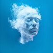 human head made of clouds, Generative AI