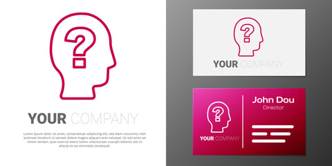 Poster - Logotype line Worker icon isolated on white background. Business avatar symbol user profile icon. Male user sign. Logo design template element. Vector