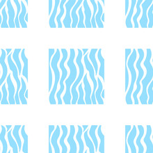Seamless Blue Safari Stripes Pattern Vector Illustration