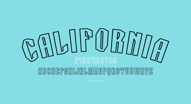 Hollow sans serif font in sport style