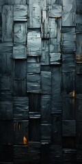 Poster - Black Wall Background Composed of Different Blocks. Generative ai